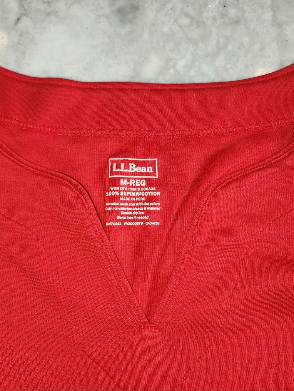 LL Beans Women's Pima Cotton Tunic 3/4 Sleeves With Split Neck - Picture 5 of 7